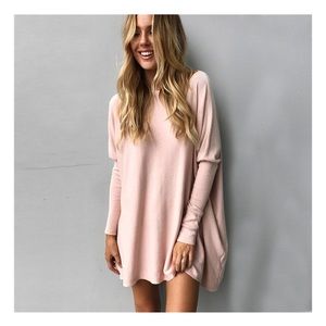‼️Blush Pink Long Sleeve Batwing Soft Cotton Tee‼️